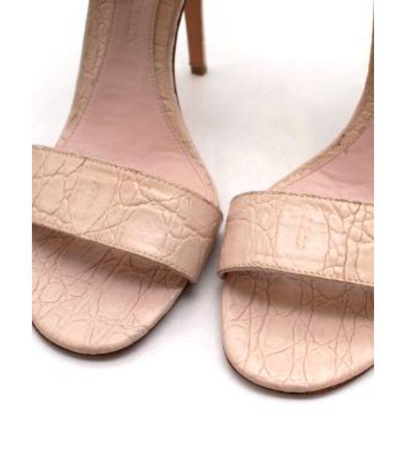 Alexander McQueen Crocodile-effect Blush Pink Heels For Sale 3
