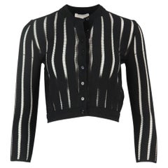 Alexander Mcqueen Cropped Stretch Knit Cardigan Small