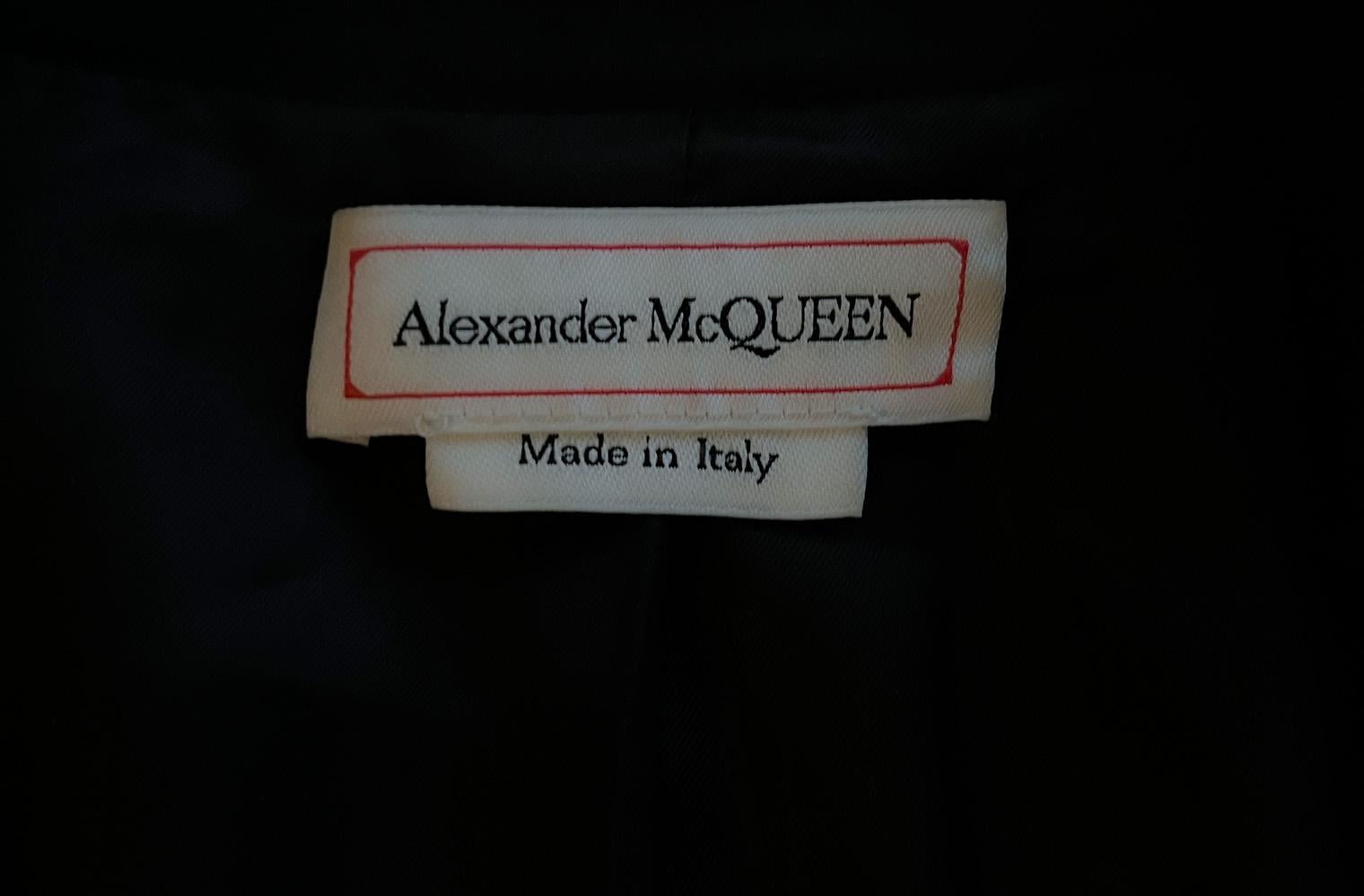 Spectacular Alexander Mcqueen SS 2022 Crystal Embellished Jacket Black For Sale 7