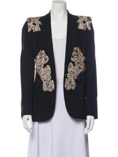 Alexander McQueen Crystal Embellished Black Evening Blazer