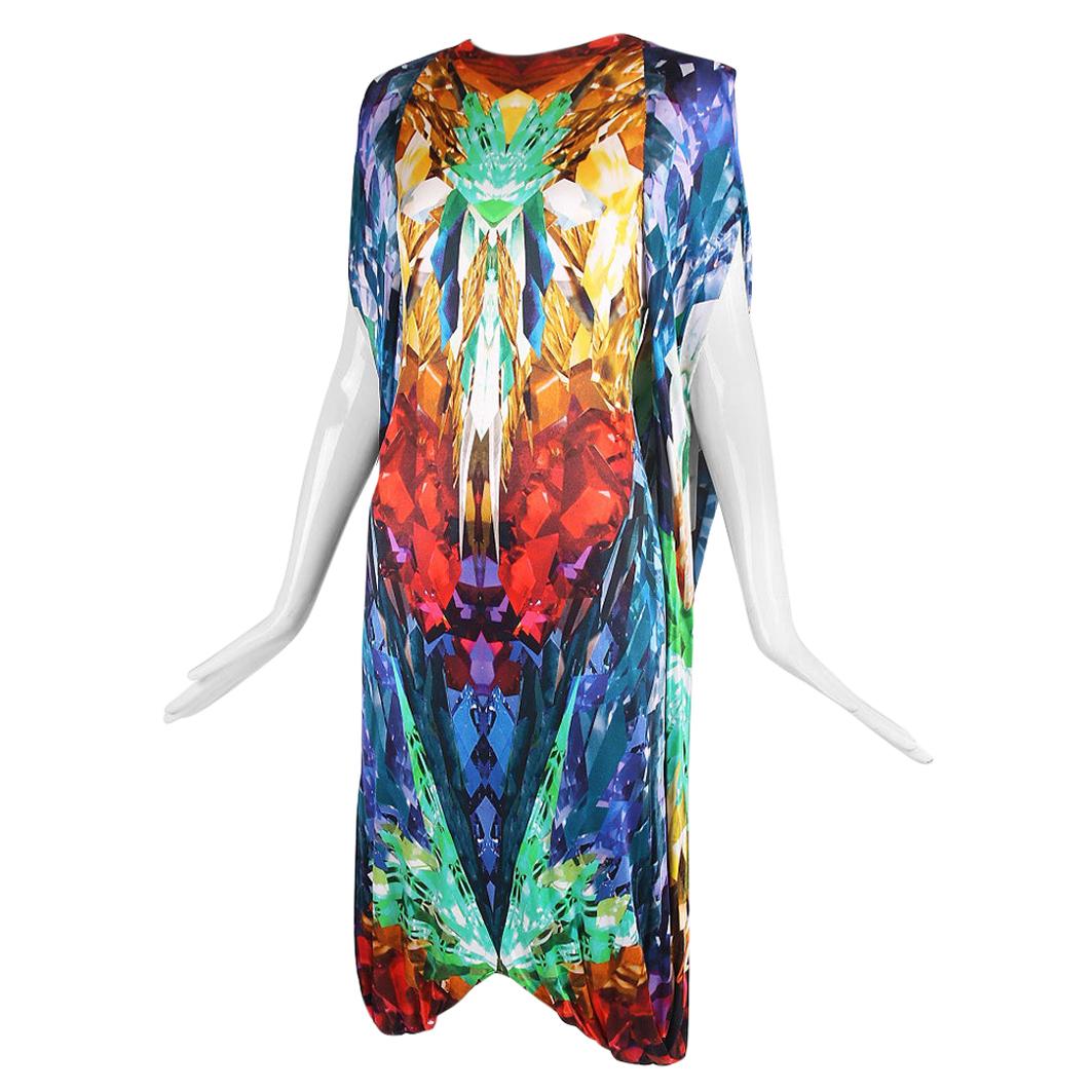 Alexander McQueen Crystal Kaleidoscope Dress w/Cape S/S 2009 Natural Distinction For Sale