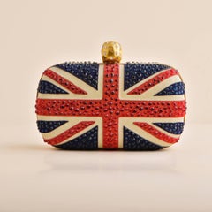 ALEXANDER MCQUEEN Crystal Union Jack Skull Clutch bag