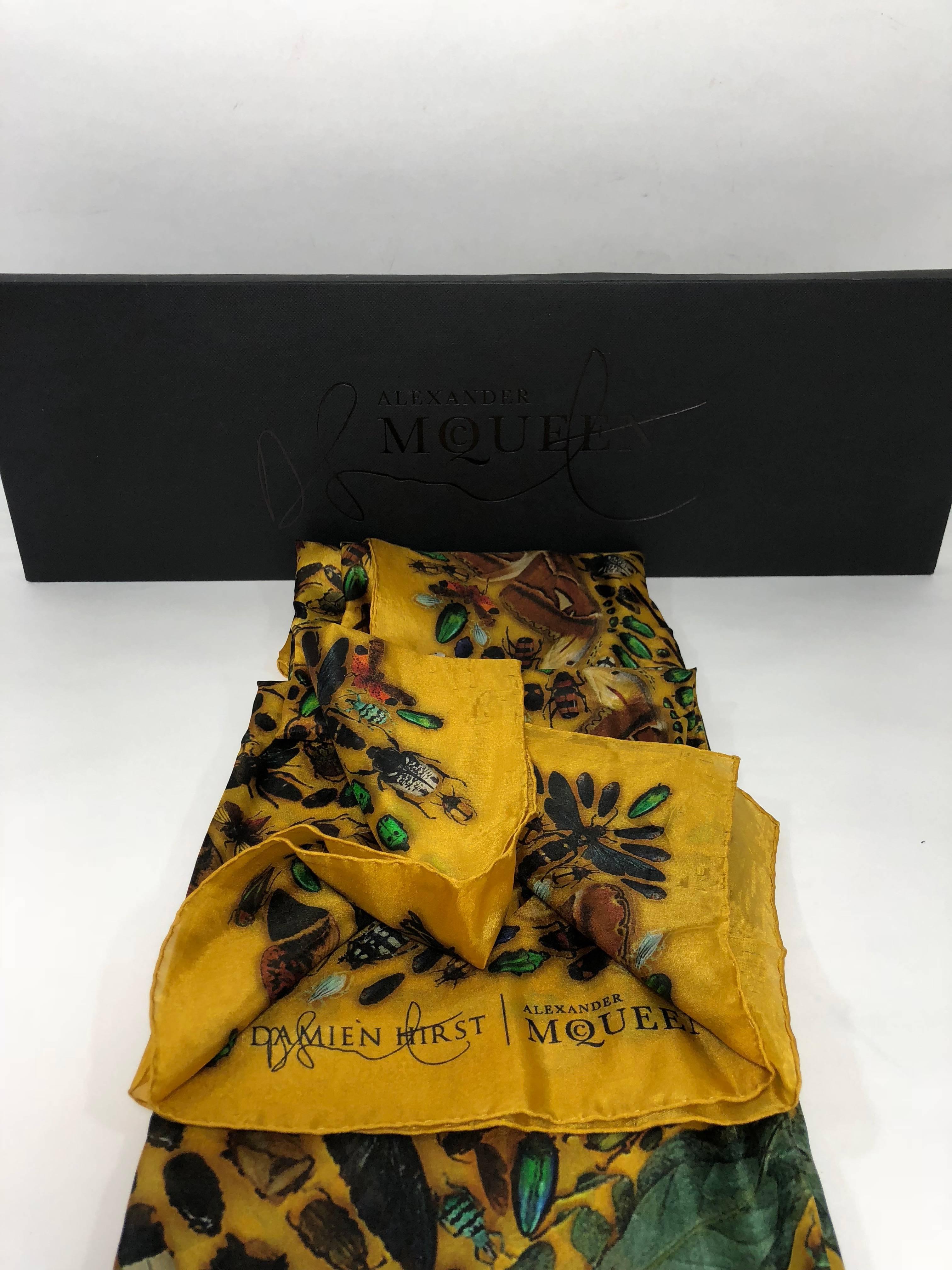 MODEL - Alexander McQueen Silk Damien Hirst Skull Scarf

CONDITION - Never worn!  Limited Edition/Rare

SKU - 1351

MATERIAL - SILK

DIMENSIONS - 55 x 55

COLOR - Yellow, Black, Red/Rust, and Green

COMES WITH - Original Box and Packaging

AVAILABLE