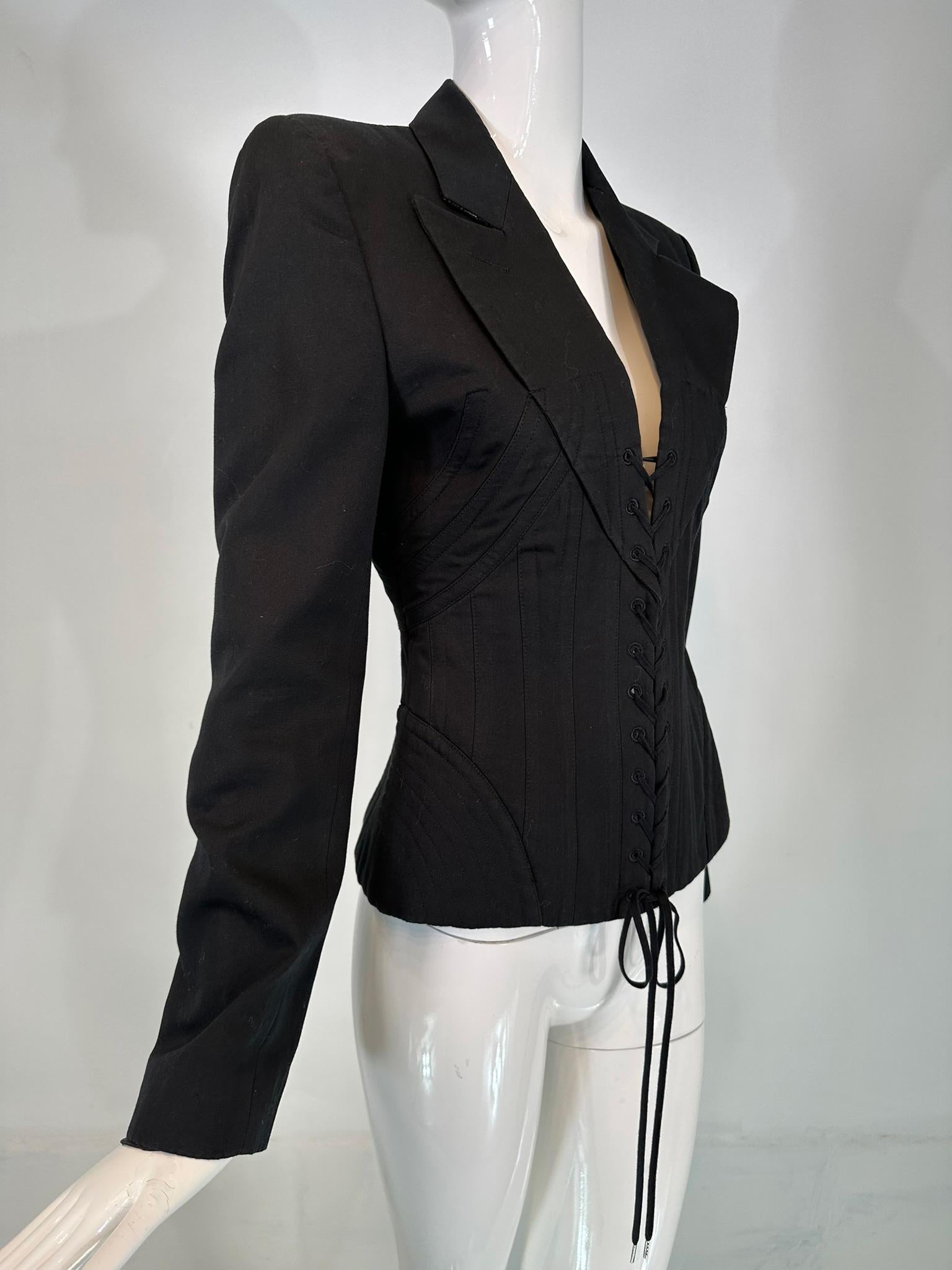 Black Alexander McQueen Dance of the Twisted Bull Collection Look 21 Corset Jacket For Sale