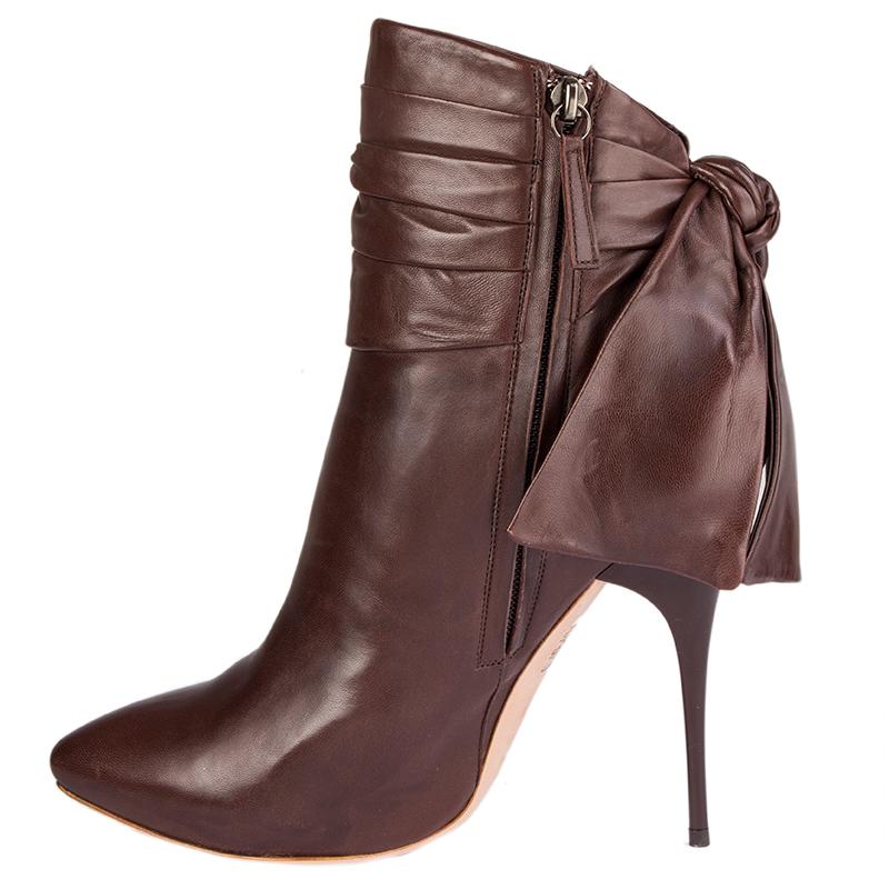 dark brown heeled ankle boots