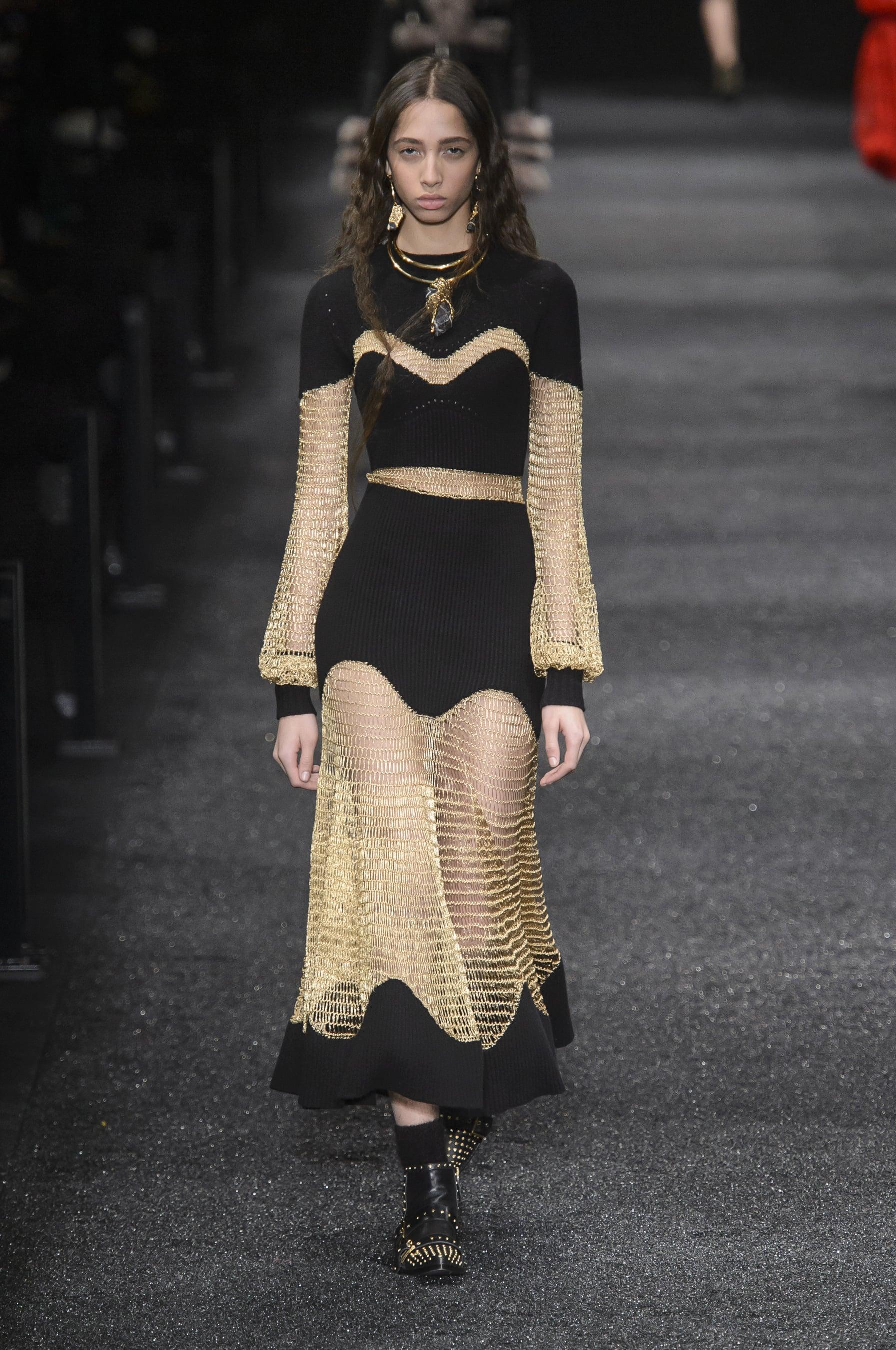 Alexander mcqueen metallic top mesh knit dress