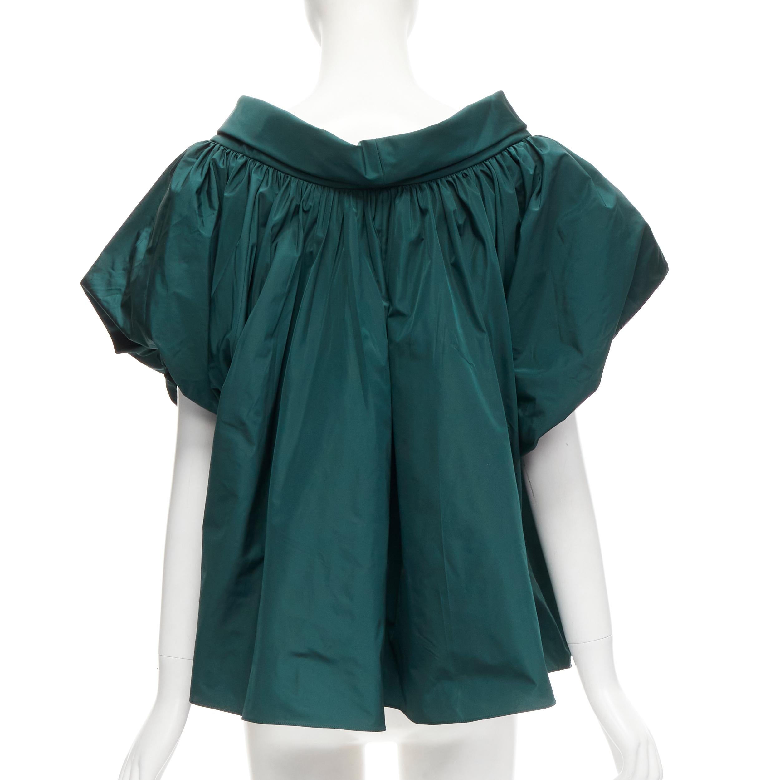ALEXANDER McQueen top verde scuro con maniche a sbuffo e collo alto IT38 XS In condizioni ottime in vendita a Hong Kong, NT