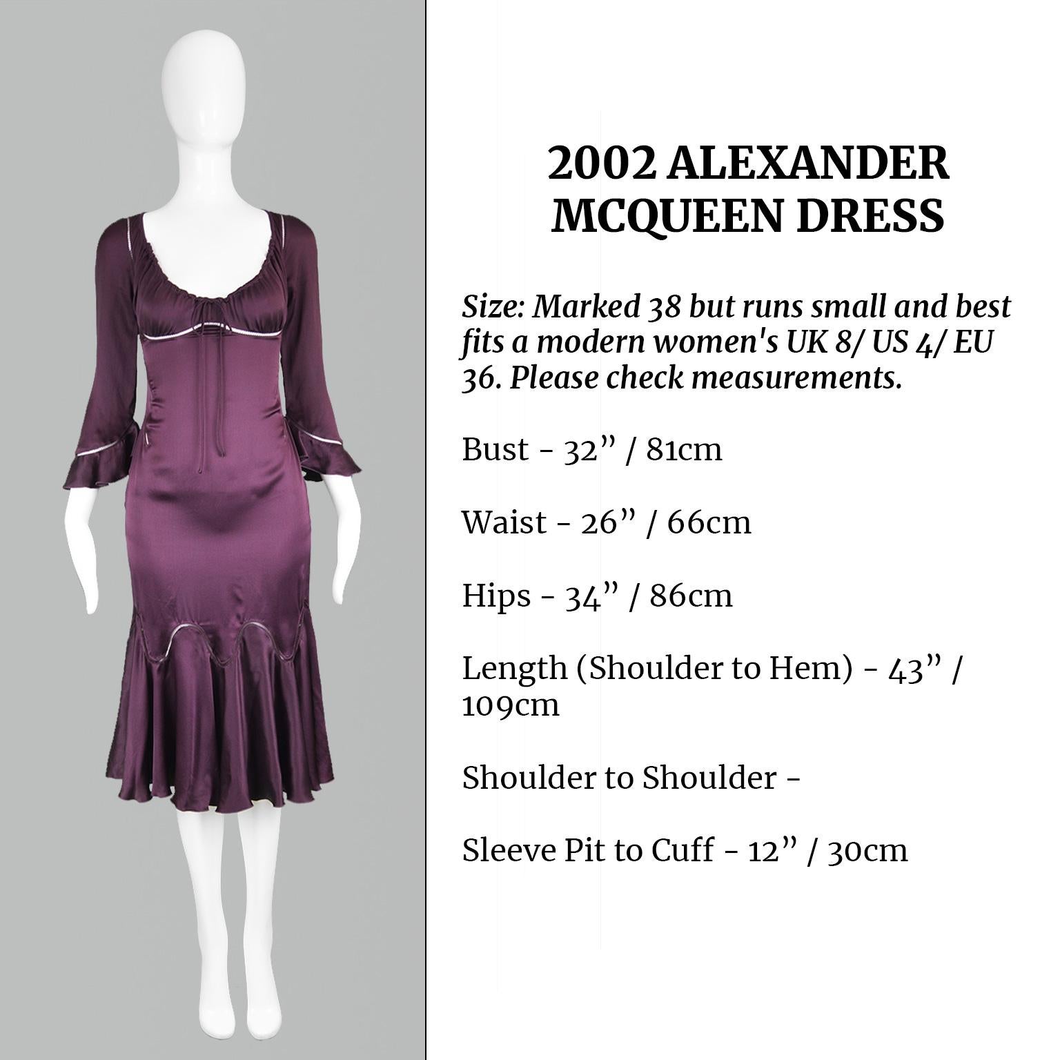Alexander McQueen Dark Purple Silk  Cut Out Runway Evening Dress, Fall 2002 For Sale 4