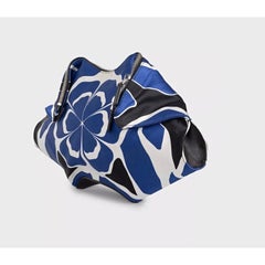 Alexander McQueen De Manta Blue Textile Clutch with Zip Closure, 2010s