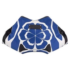 Alexander McQueen De Manta Blue Textile Clutch with Zip Closure, 2010s