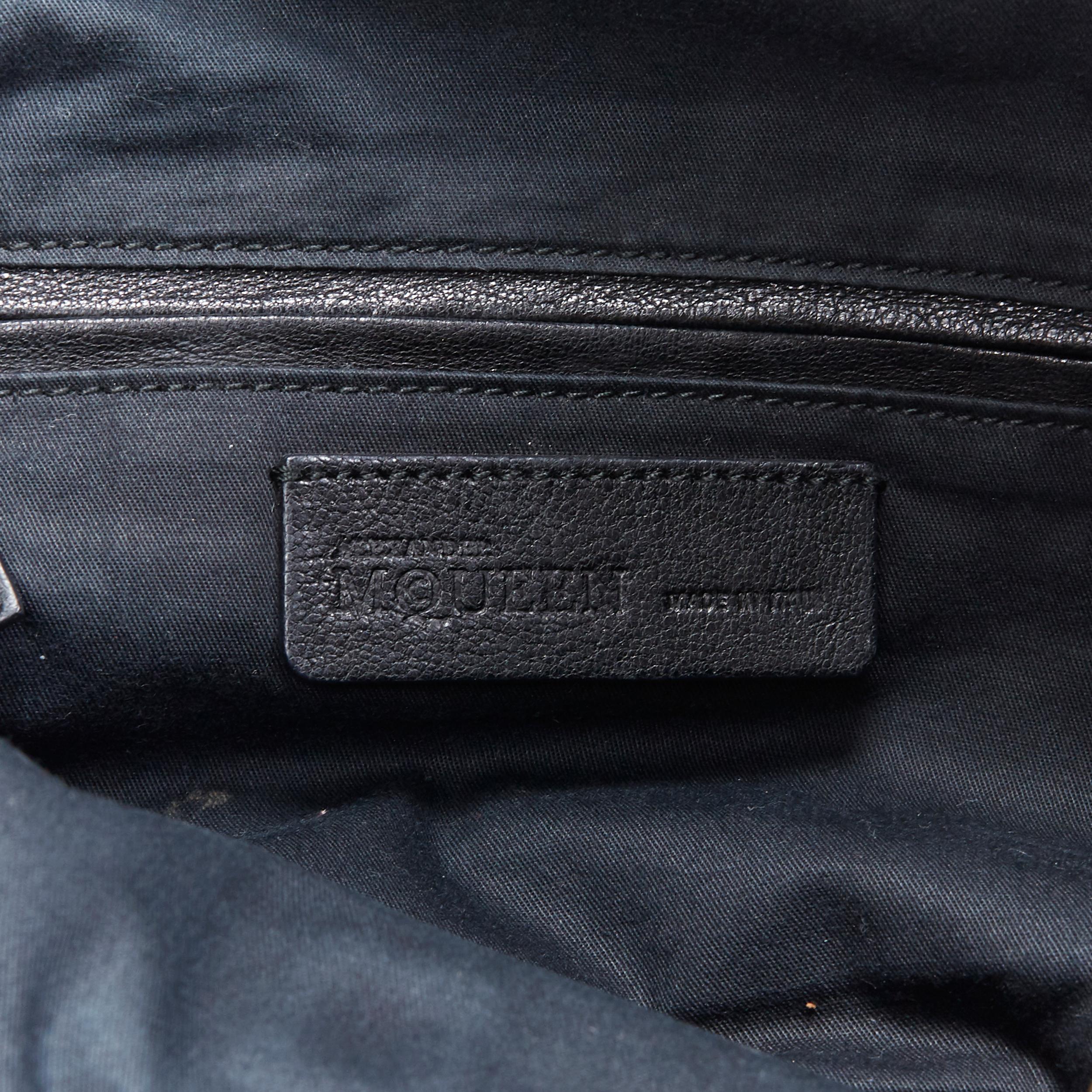 Women's ALEXANDER MCQUEEN De Manta brown black leopard print canvas fold over clutch bag