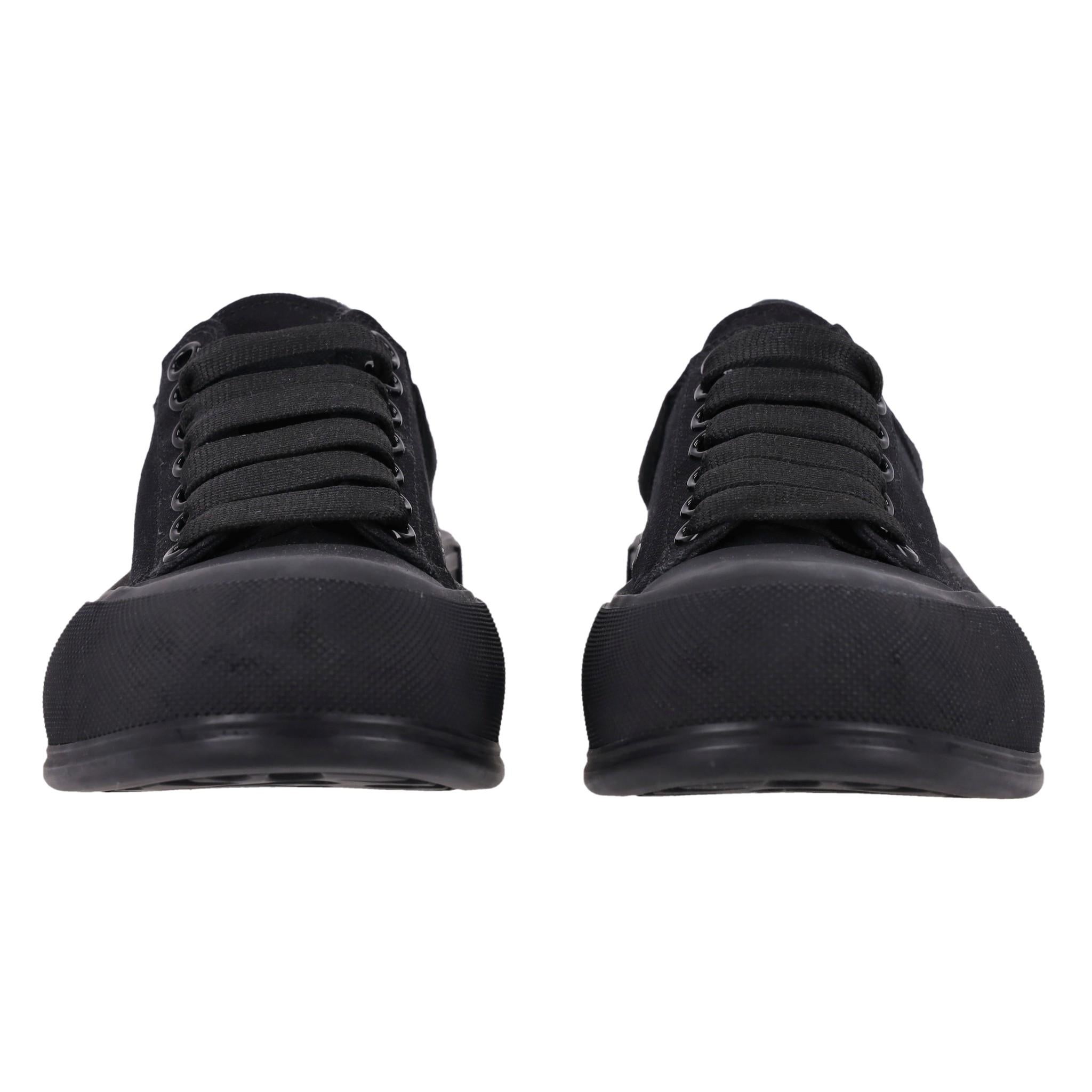 Black Alexander McQueen Deck Skate Plimsoll Sneakers For Sale