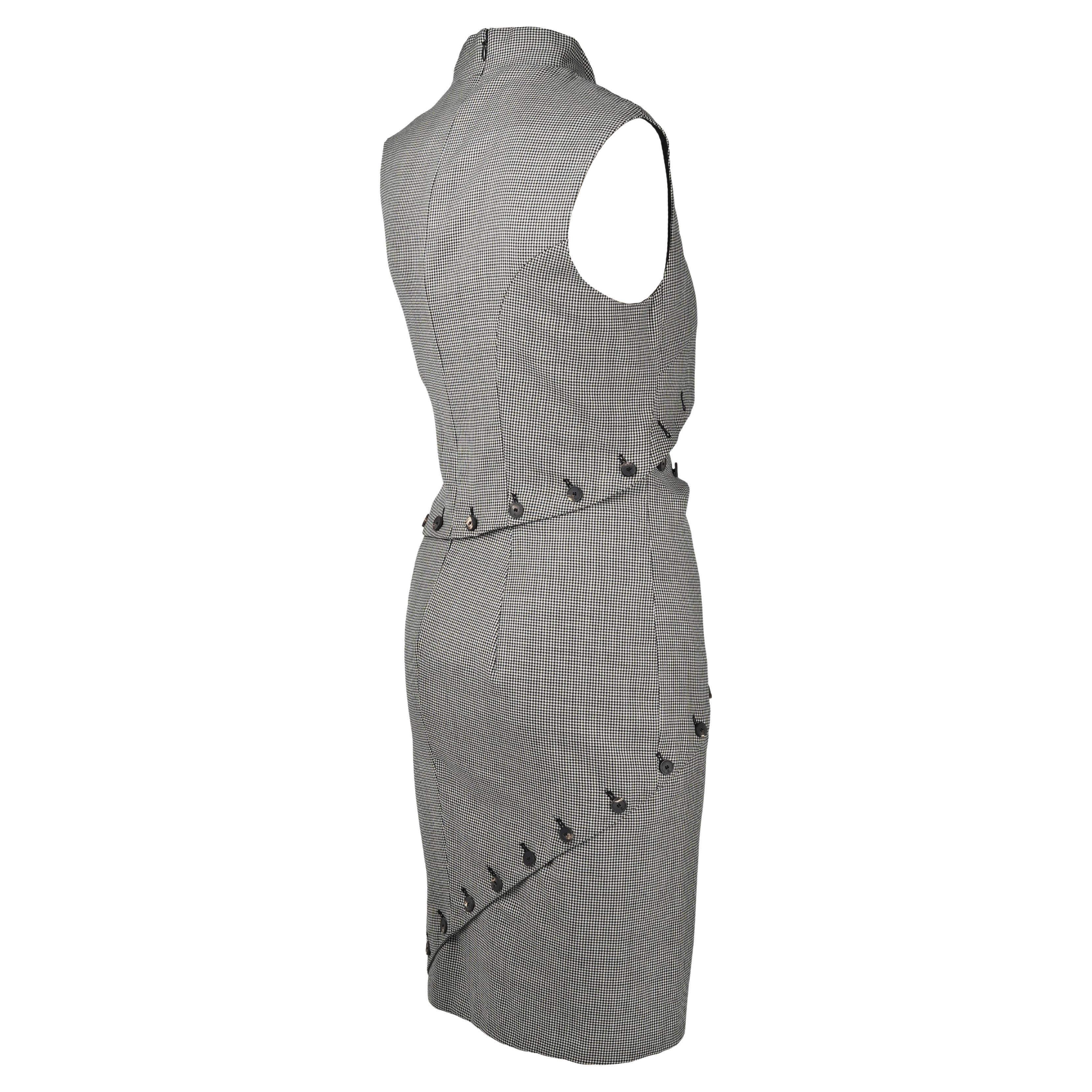 Women's Alexander McQueen Deconstructed Cut-Out Tailoring Dress, Pre-Fall 2013 (IT 44) For Sale