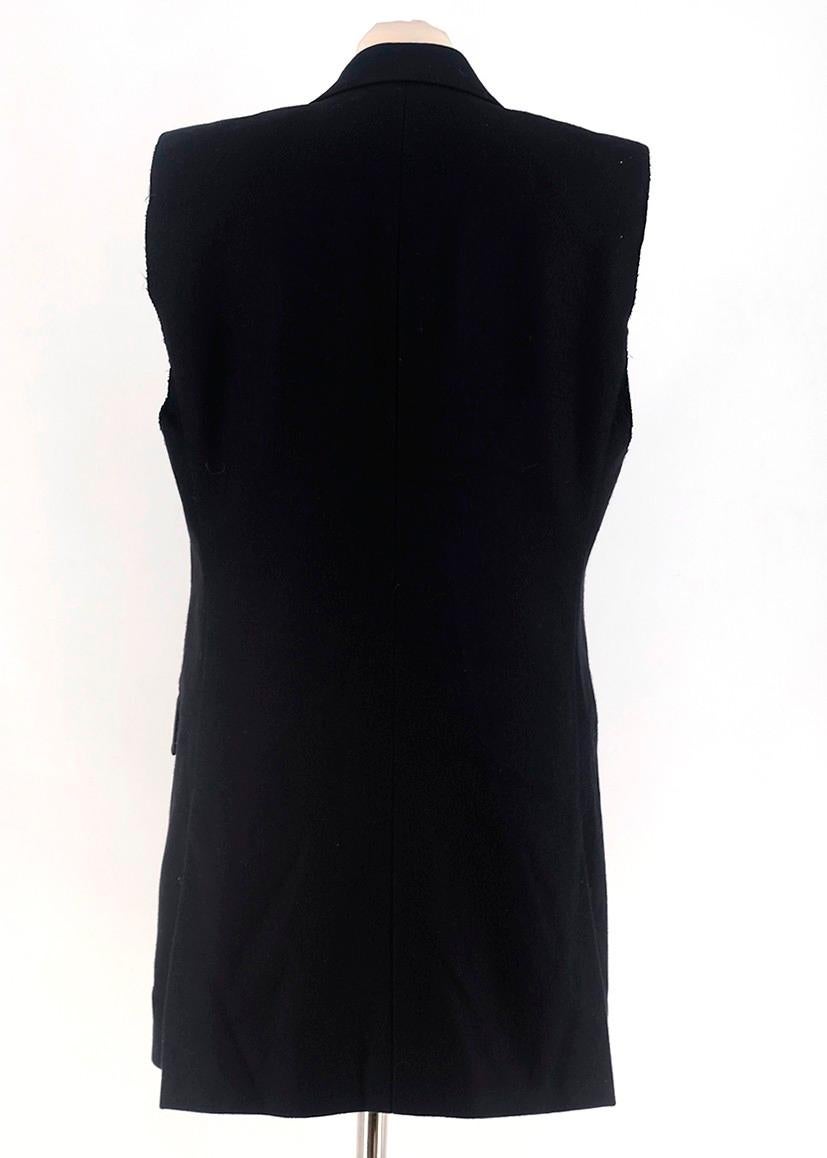 Black Alexander McQueen Deconstructed Sleeveless Blazer - Size US 6