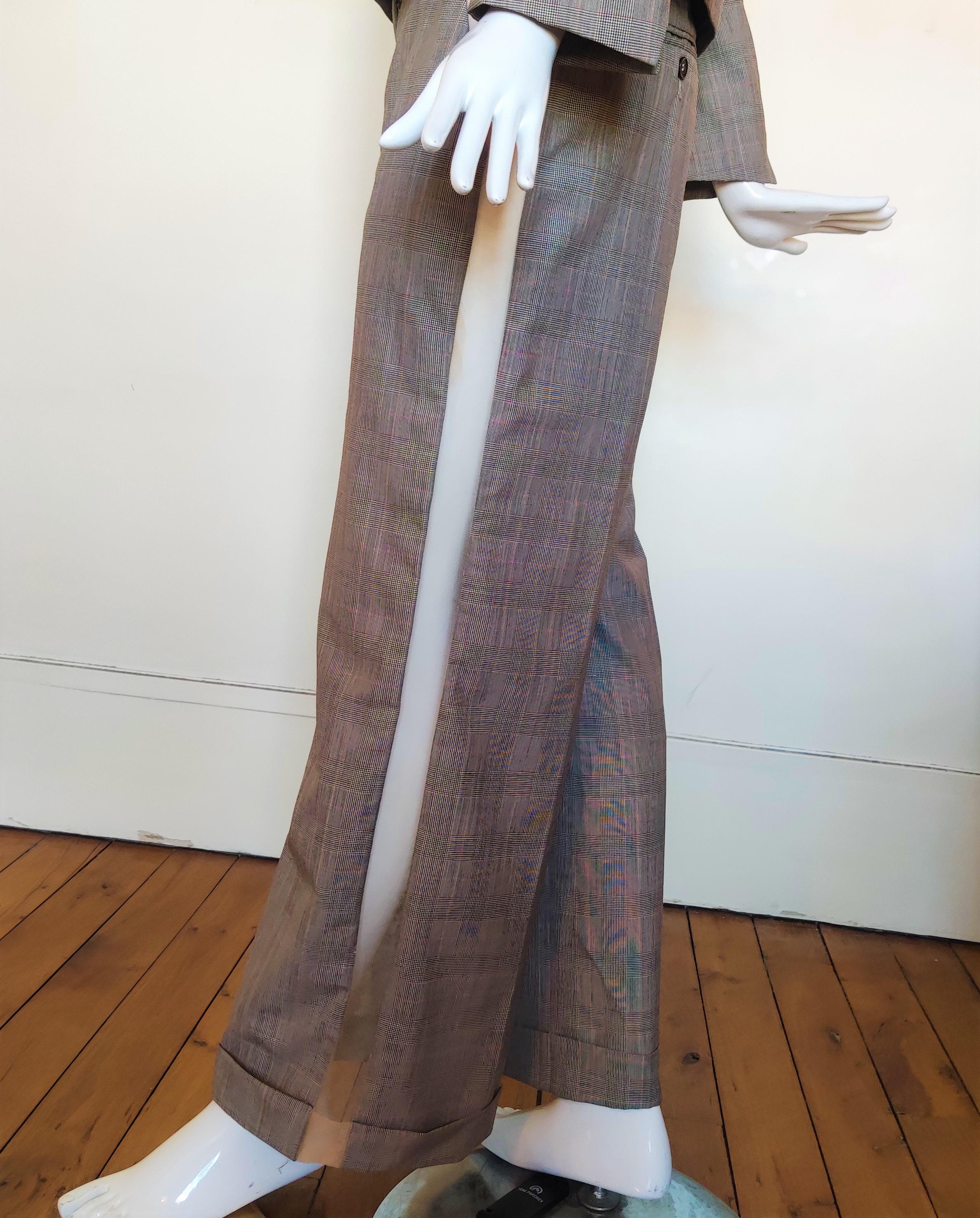 Alexander McQueen Deliverance 2004 S/S Runway Couture Check Suit Pants Costume In Excellent Condition For Sale In PARIS, FR