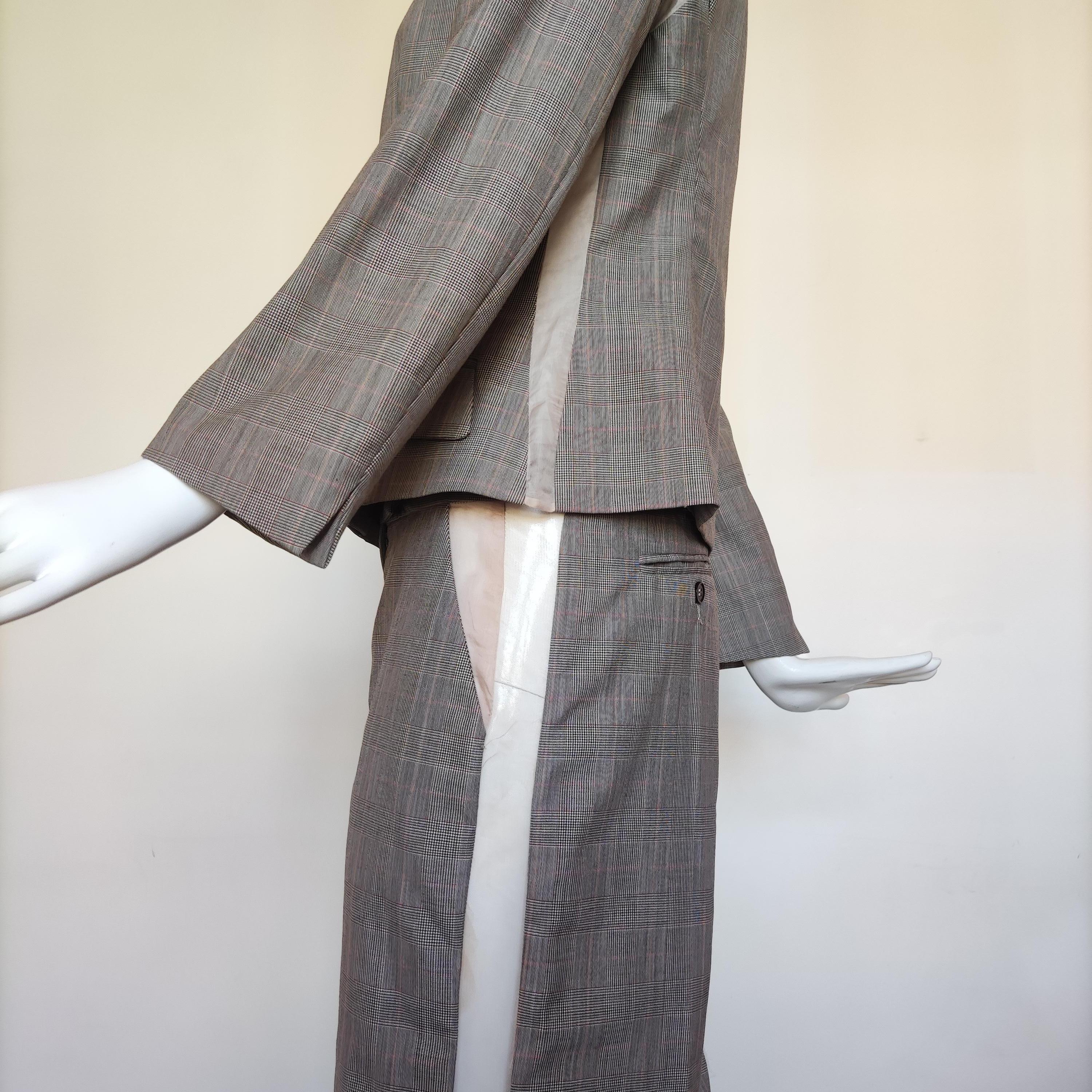 Women's Alexander McQueen Deliverance 2004 S/S Runway Couture Check Suit Pants Costume For Sale