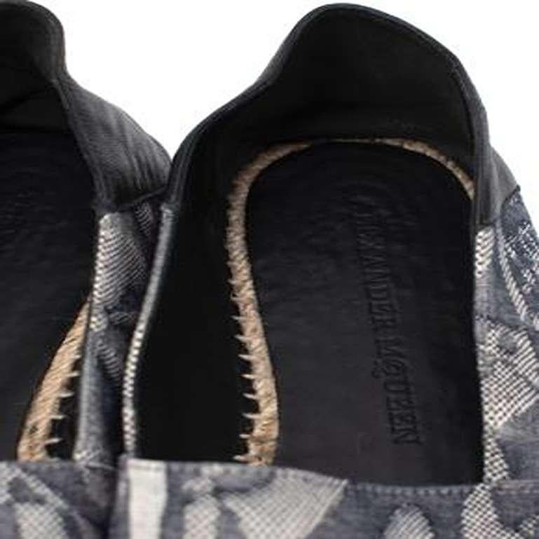 Alexander McQueen Denim & Black Leather Espadrilles For Sale 1