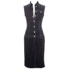 Vintage Alexander McQueen denim button-down dress fw 1996