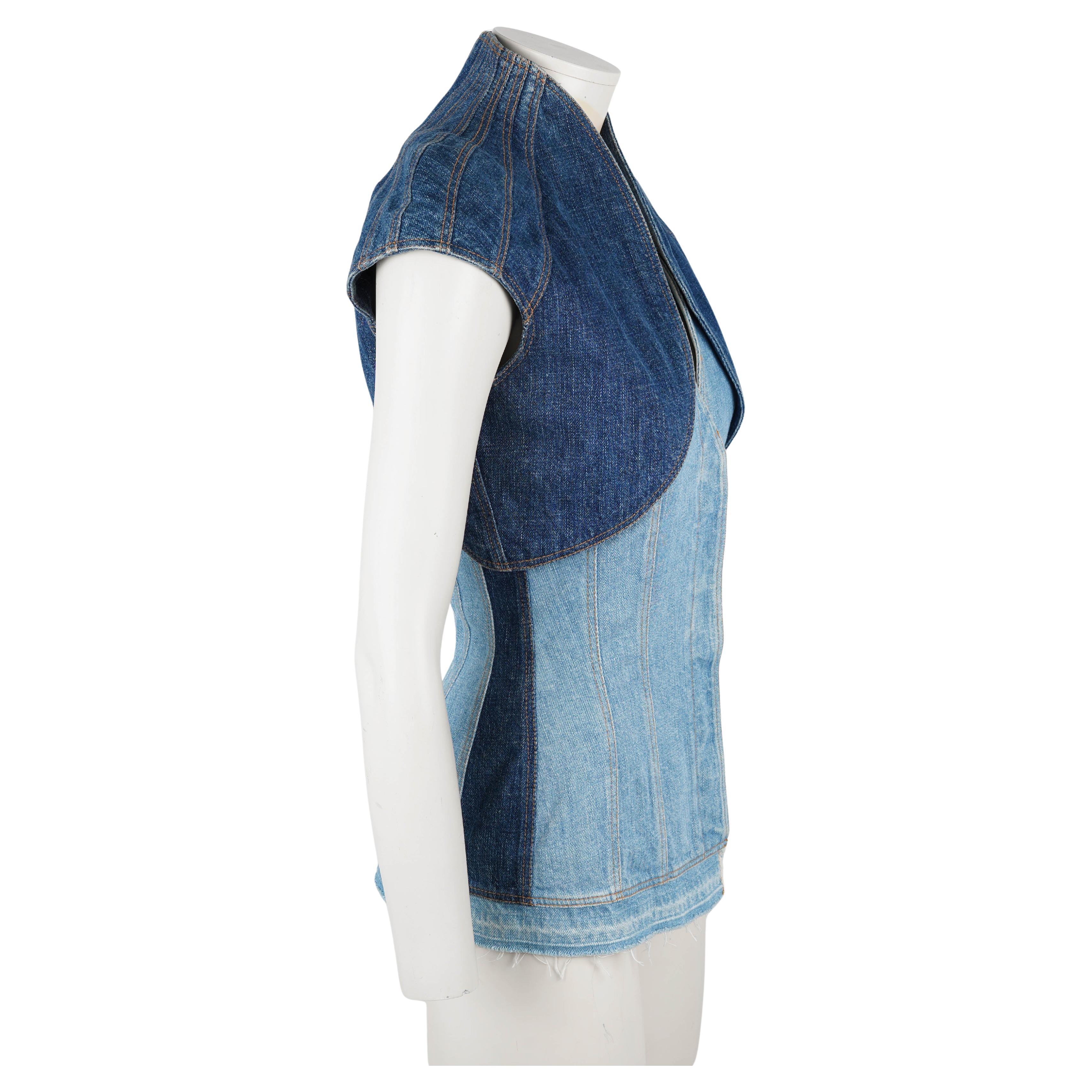 Women's Alexander McQueen Denim Corset Top — F/W 2002 Collection  IT 38 For Sale