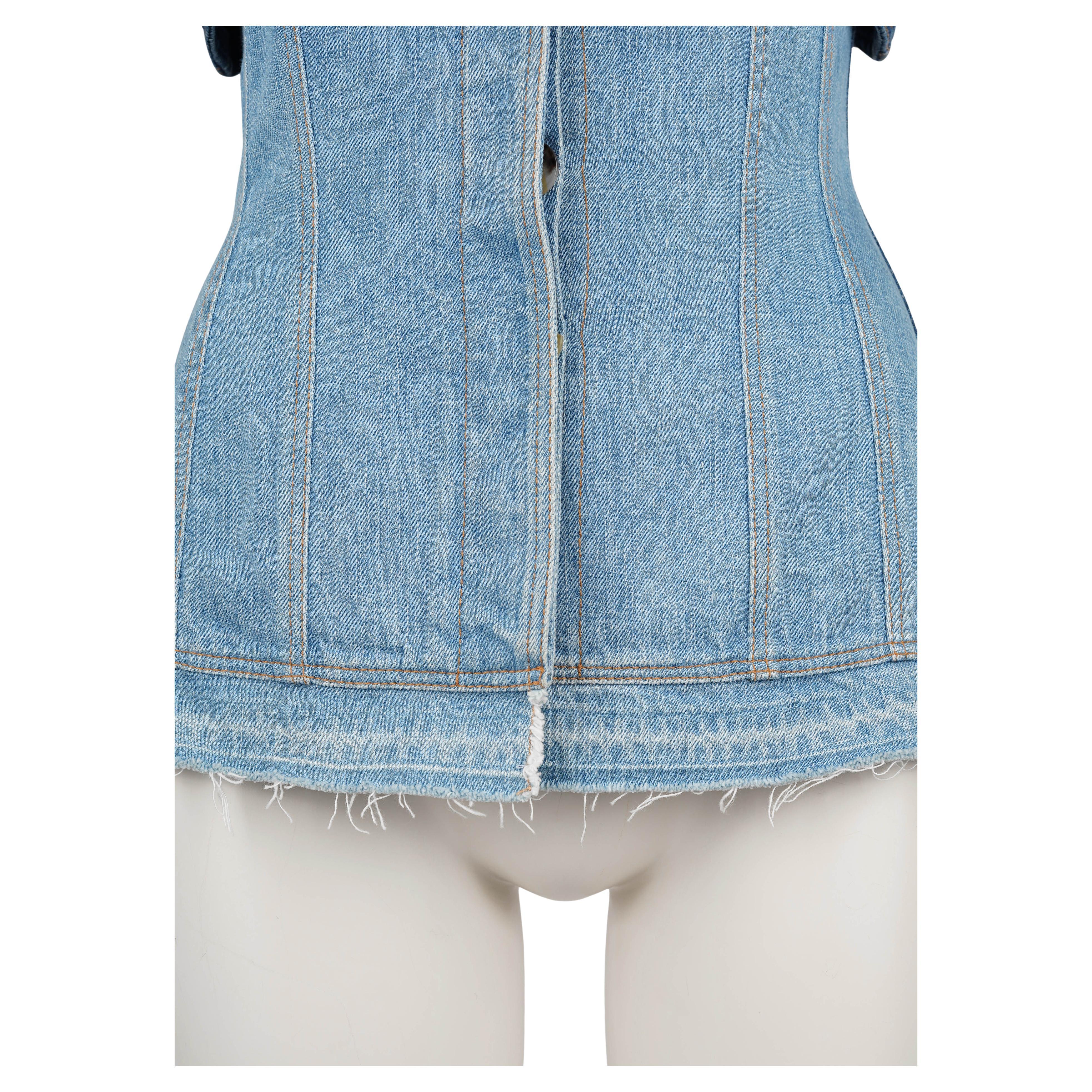 Alexander McQueen Denim Corset Top — F/W 2002 Collection  IT 38 For Sale 3