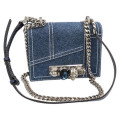 Alexander McQueen denim handbag with american point