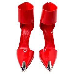 Alexander McQueen D'Orsay Red Patent Leather Pumps