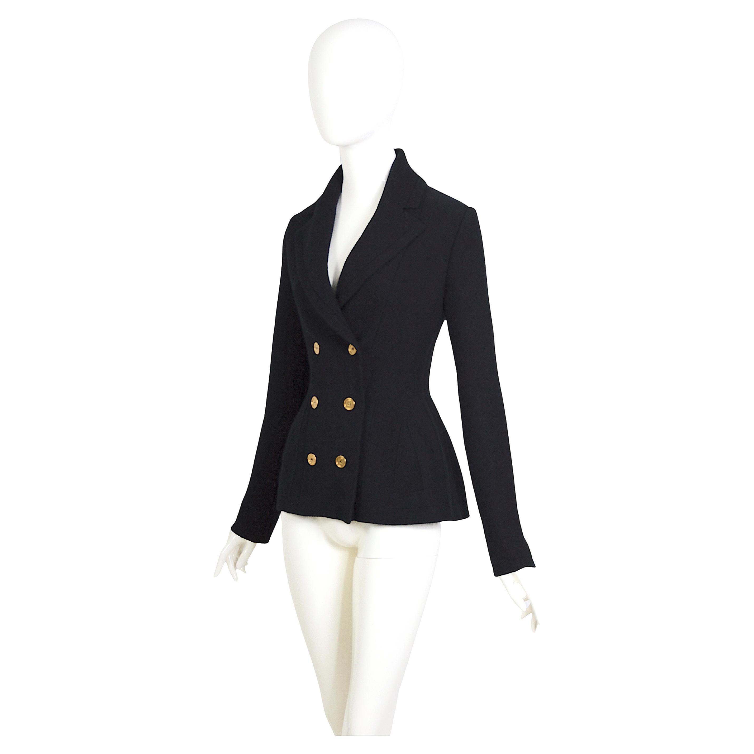 Alexander McQueen Double-Breasted Cashmere Knit Jersey Cardigan Jacket For Sale