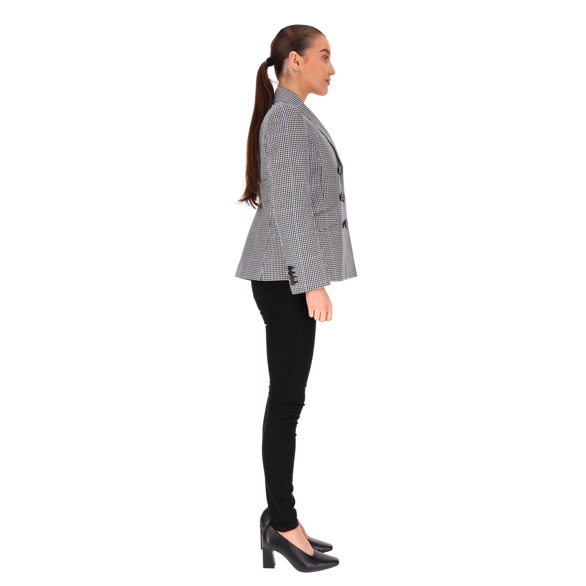 Gray Alexander McQueen Double-Breasted Houndstooth Jacket For Sale