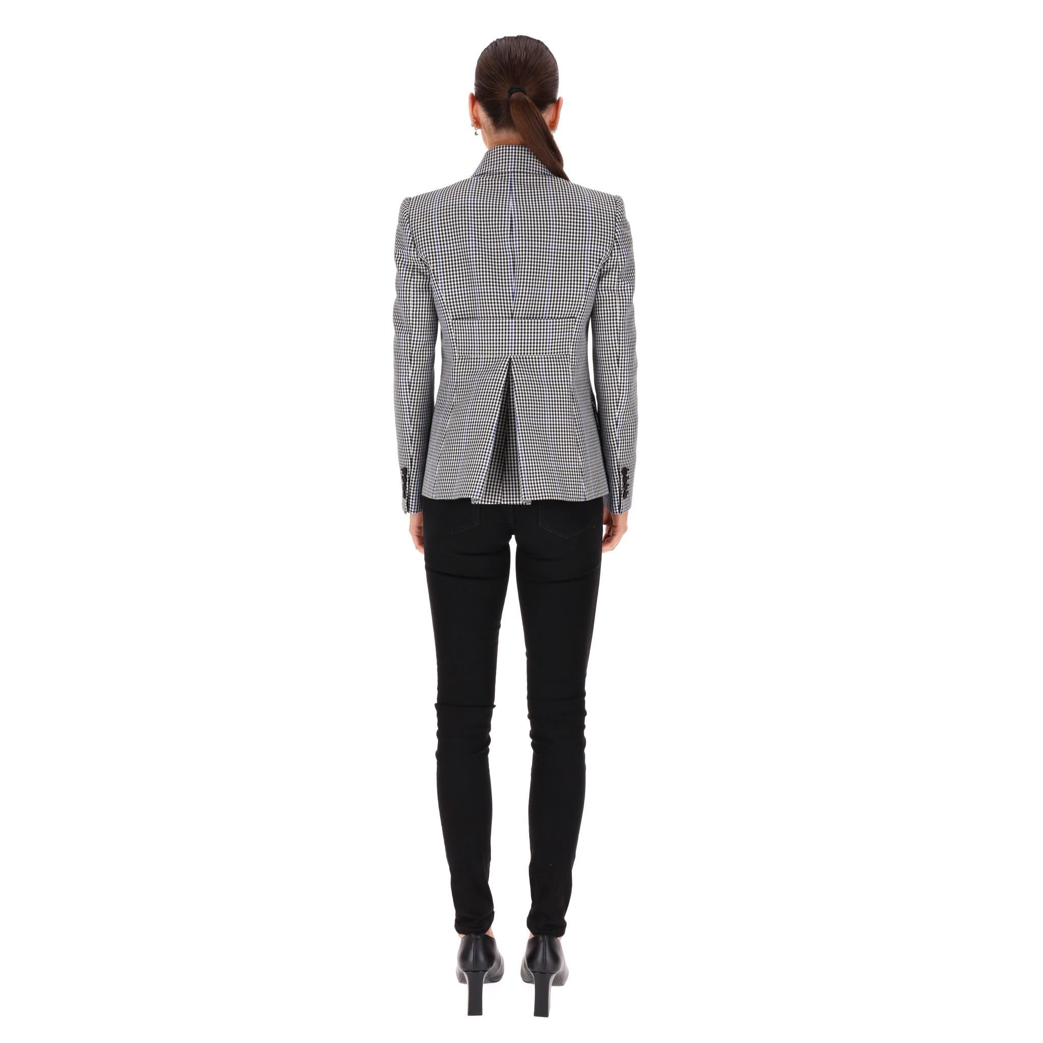 Alexander McQueen Double-Breasted Houndstooth Jacket In Excellent Condition For Sale In London, GB