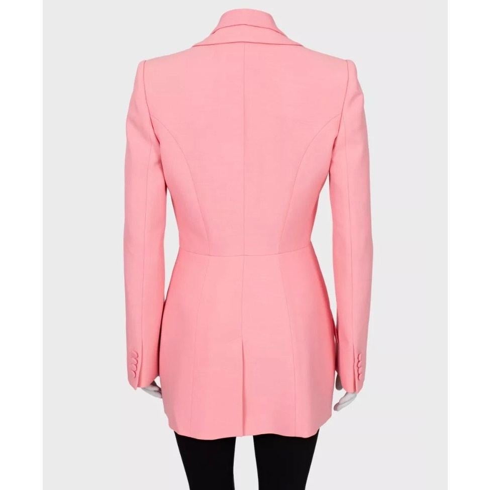Rose Alexander McQueen Blazer en laine rose à double col - IT42/M en vente