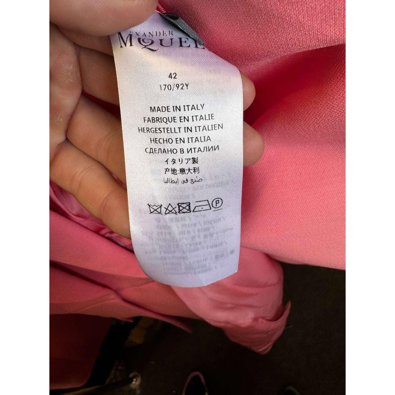 Alexander McQueen Blazer en laine rose à double col - IT42/M en vente 1