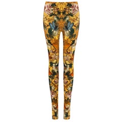 ALEXANDER McQUEEN Dragonfly Floral Printed Stretch Legging Pant