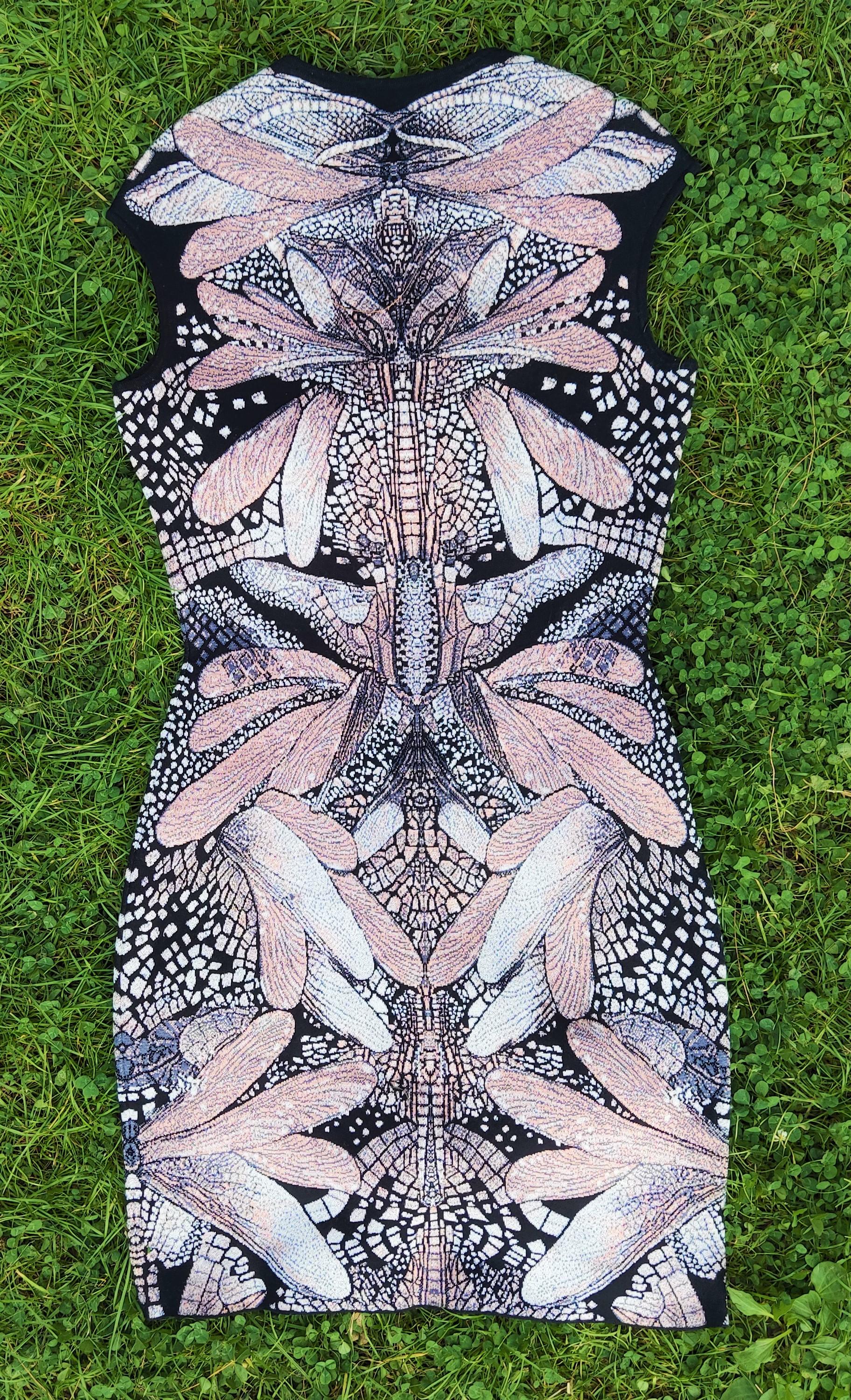 Alexander Mcqueen Dragonfly Nicki Minaj Butterfly Jacquard Gold Atlas Dress 1