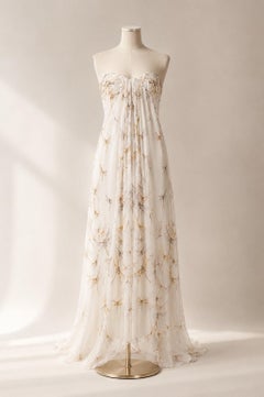 Alexander McQueen Vestido de gasa de seda Libélula