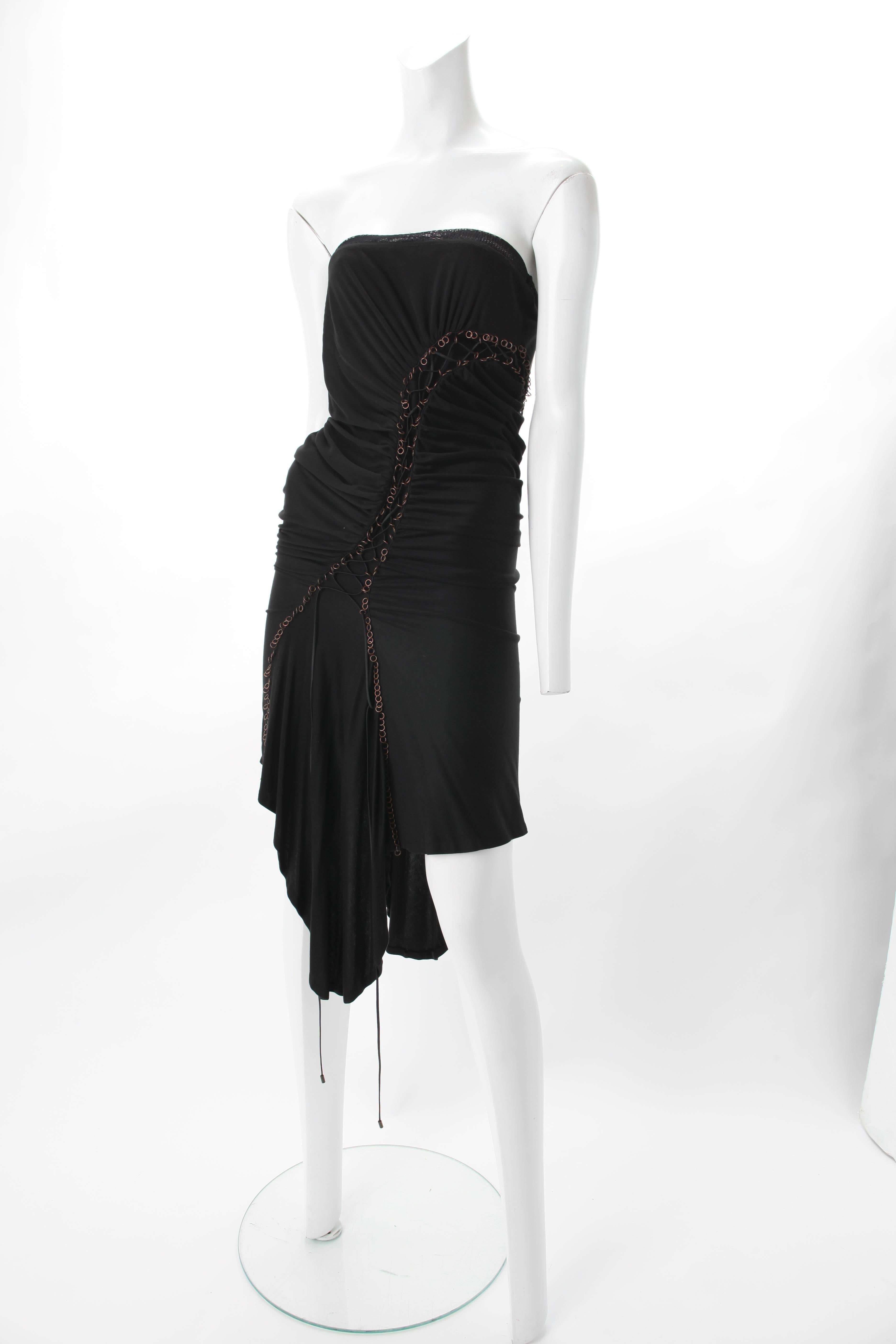 Alexander McQueen Draped Black Jersey Cocktail Dress, c.2000s.
Alexander McQueen Draped 