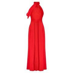Alexander McQueen Draped Shoulder Halter Neck Evening Gown/Dress