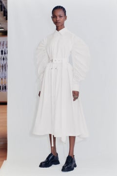 Alexander McQueen Dress SS 2021 Dramatic Sleeve White