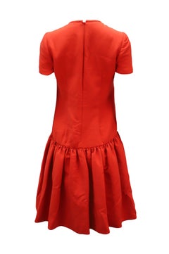 Alexander McQueen Drop Waist Dress in Red Wool