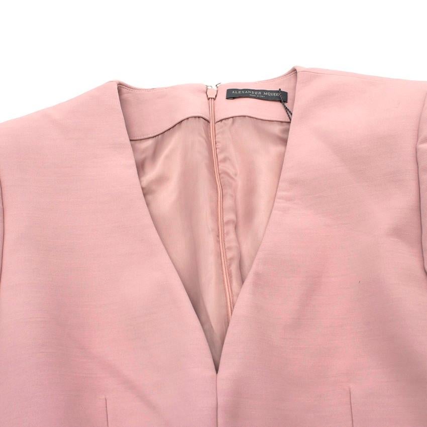 Alexander McQueen Dusty Pink Box Pleat Dress US 12 For Sale 2