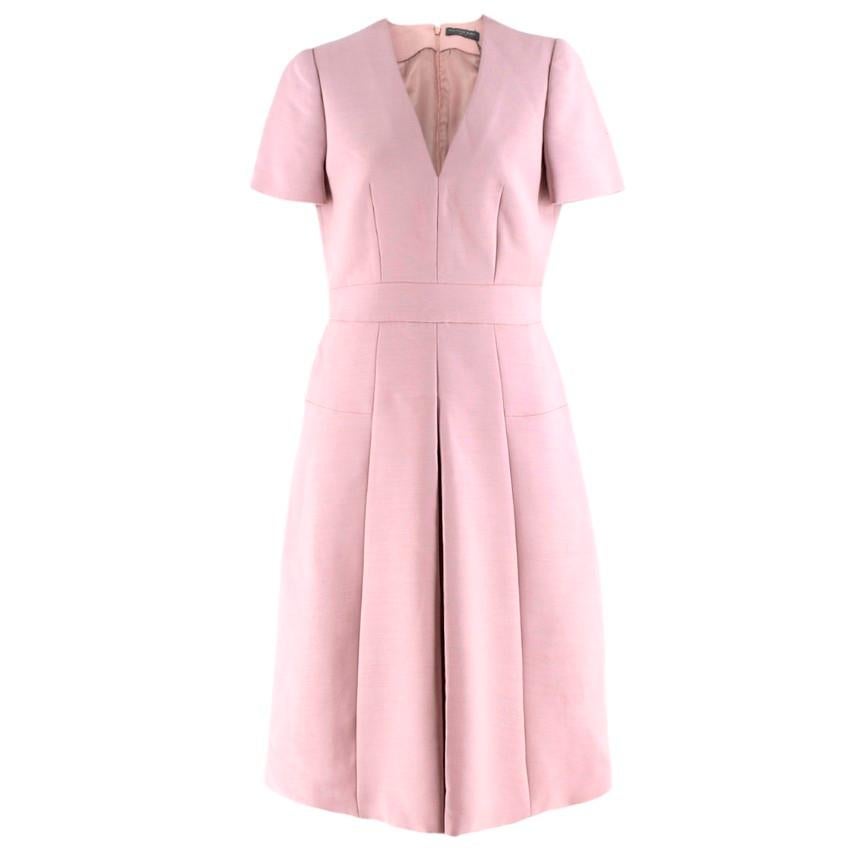 Alexander McQueen Dusty Pink Box Pleat Dress US 12 For Sale