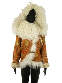 Alexander McQueen Early 2000s Embroidered Shearling Coat