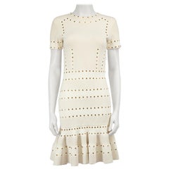Alexander McQueen Ecru Eyelet Detail Knit Dress Size M