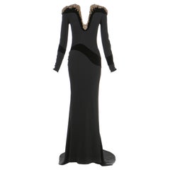 Alexander McQueen Embellished Black Dress Gown