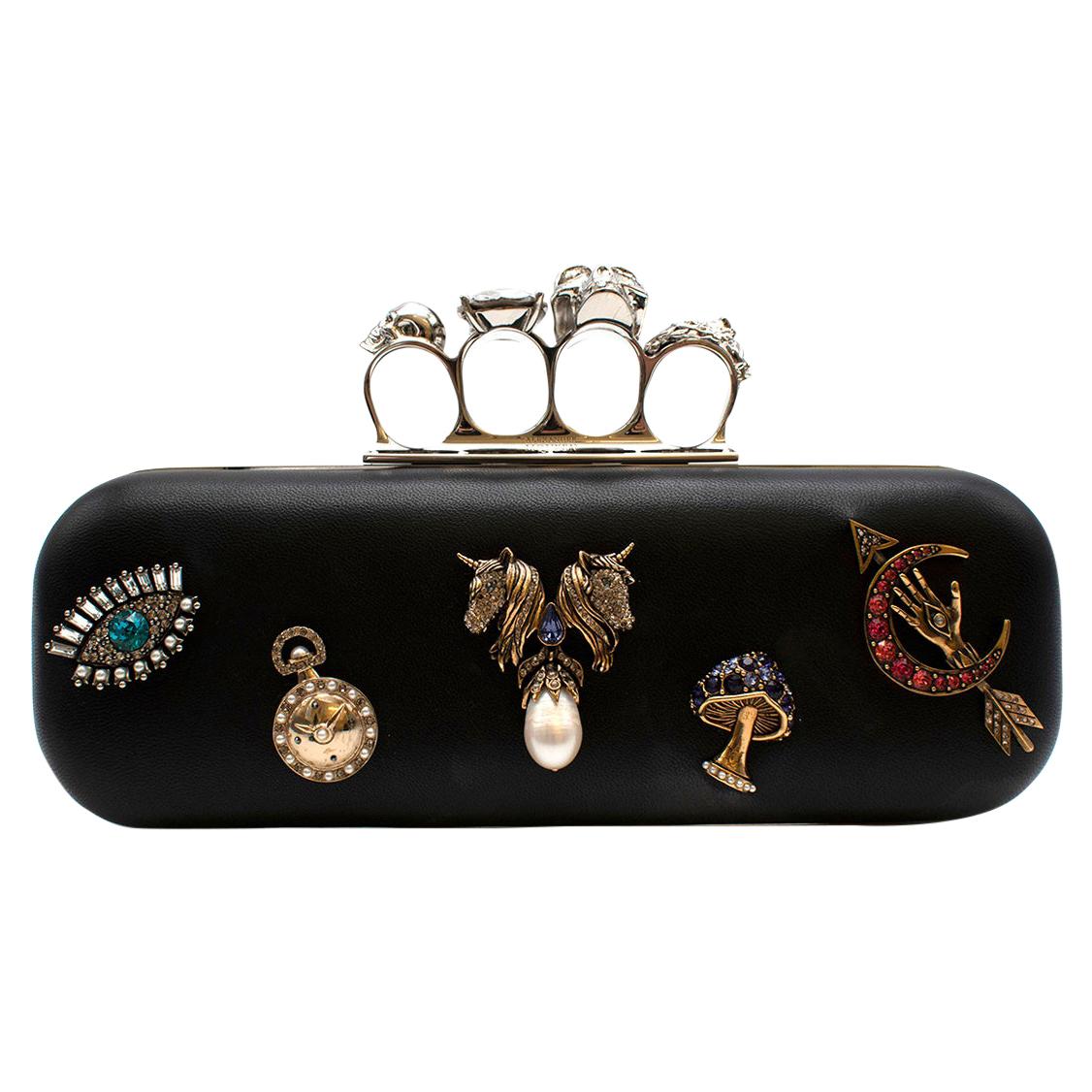 Alexander McQueen crystal-embellishment four-ring Clutch Bag - Farfetch