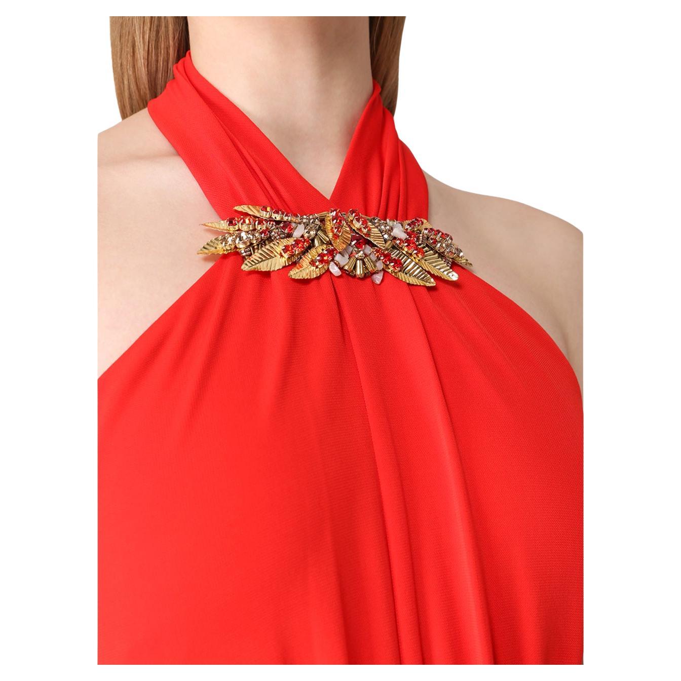 Alexander McQueen Embellished Red Dress In New Condition For Sale In Montgomery, TX