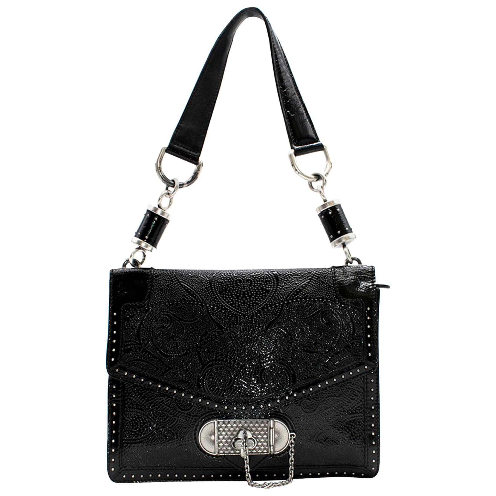 Alexander McQueen Embossed-Leather Shoulder Bag For Sale