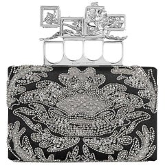 Alexander McQueen Embroidered Silk Poppy Cage Knuckle Box Clutch