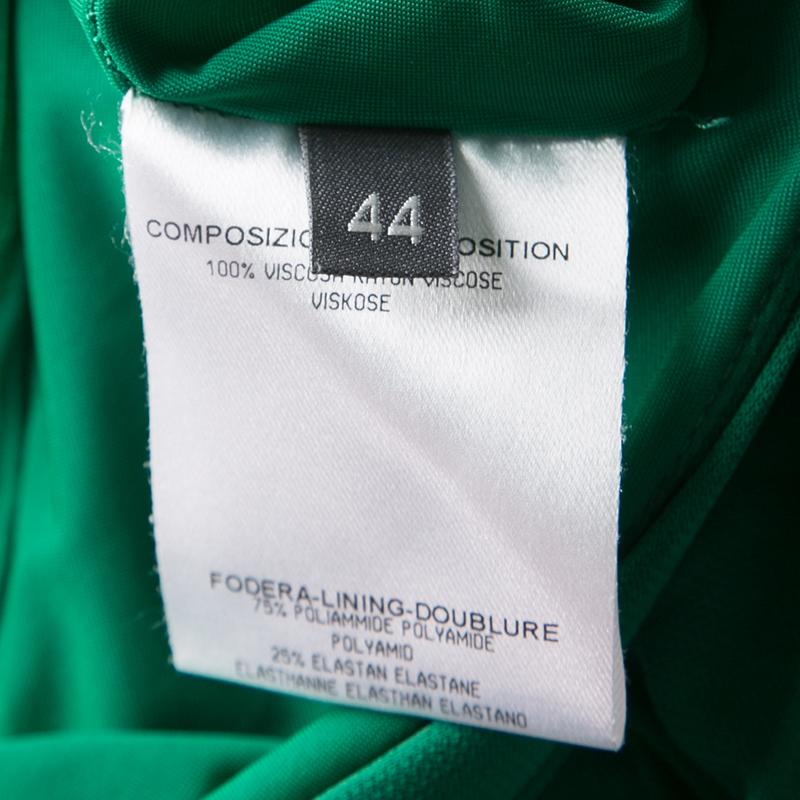 Women's Alexander McQueen Emerald Green Knit Pleated Sleeveless Midi Dress M