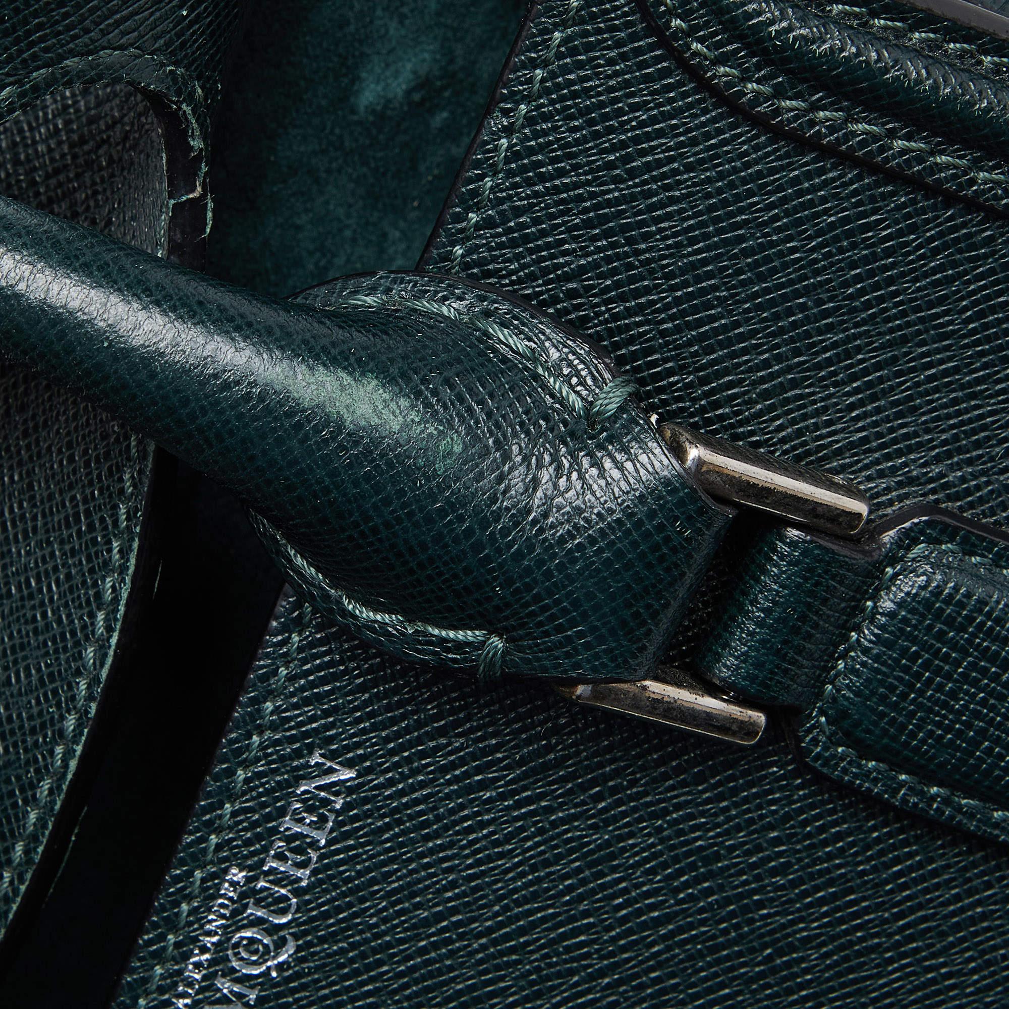 Alexander McQueen Emerald Green Leather Mini Heroine Bag For Sale 8