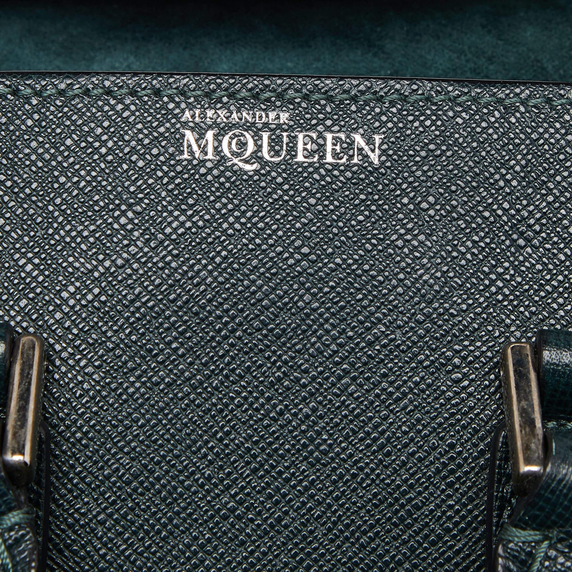 Alexander McQueen Emerald Green Leather Mini Heroine Bag For Sale 5